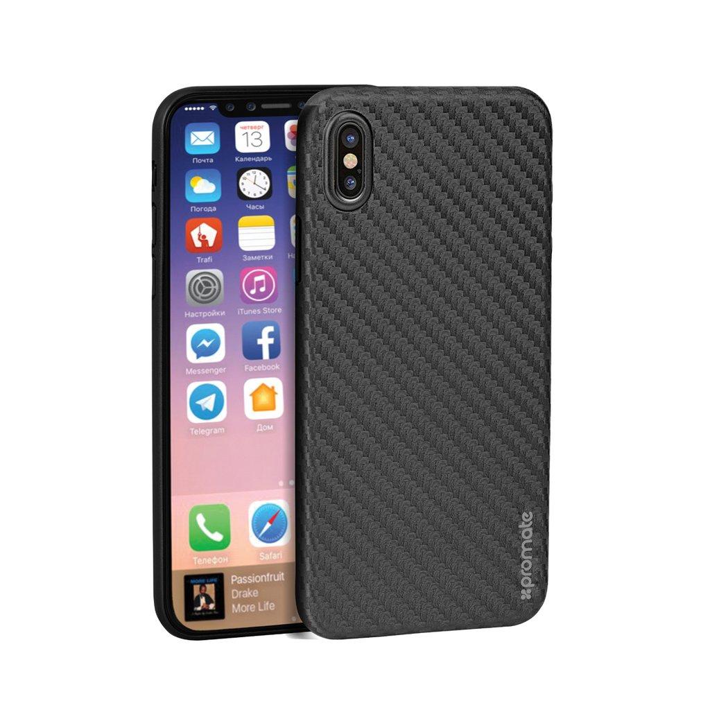 Чохол для iPhone Promate Carbon-X Black (Уцінка) (ch_carbon-x.black), фото 1