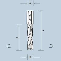 Сверло глухое D8 l30 L57,5 S10x20 LH (левое) 02108005722