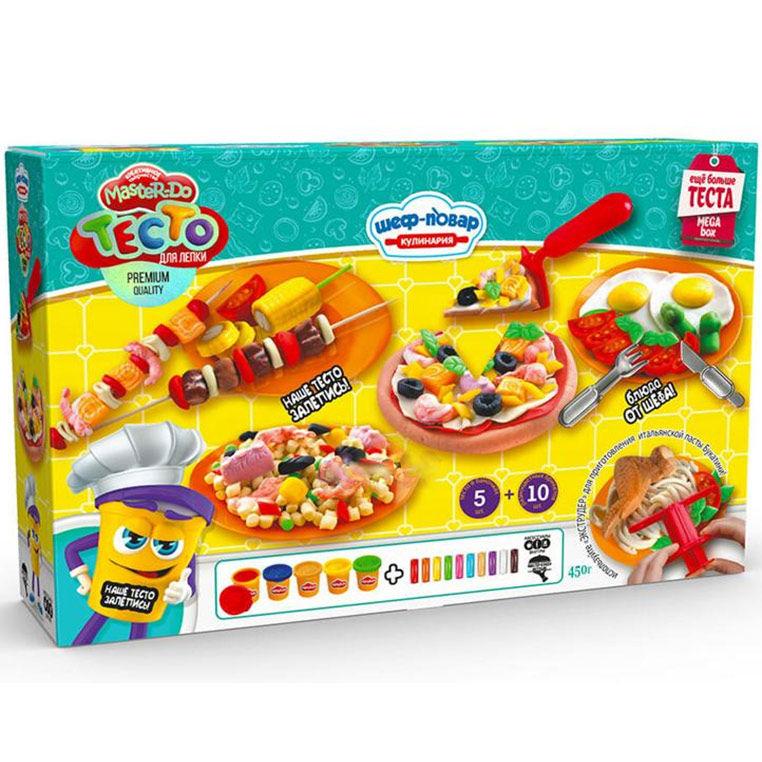 Маса для ліплення DankoToys MasterDo 10кол + 5баночки + аксесуари Шеф кухар TMD-09-01, фото 1