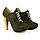 Стильні оливкові ботильйони 36 розмір з натуральної замші Woman's heel на високому каблуці, фото 3
