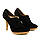 Класичні жіночі замшеві ботильйони 37 розмір Woman's heel чорні на високому каблуці, фото 3