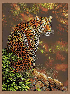 Набір для вишивання хрестиком Леопард. Розмір: 26,5*35 см