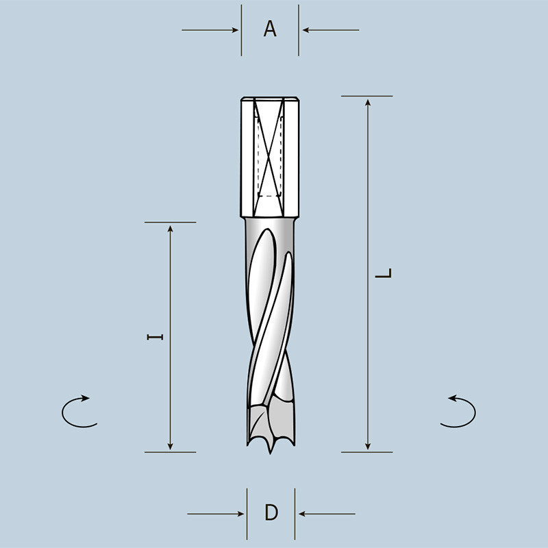 Свердло глухе D5 l43 L70 S10x20 LH (ліве) 02105007022