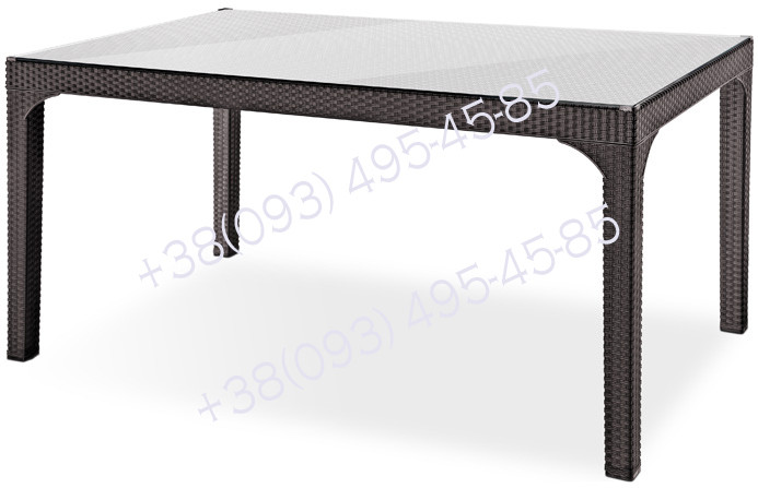 Стол HM-730 OLIMPIA ROTTAN MASA 90*150 со стеклом