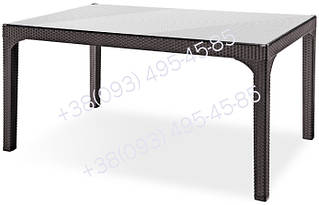 Стол HM-730 OLIMPIA ROTTAN MASA 90*150 со стеклом