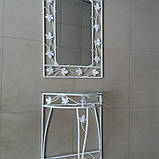Коване дзеркало біле середнє прованс, фото 3