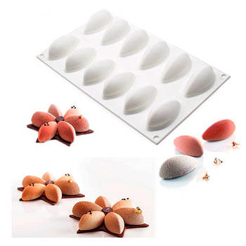 Силіконова форма для евродесертов, "Пелюстки" форма для муссовых тортів і десертів