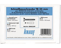 Саморіз Knauf для гіпсокартону TB 3,5х35 (з буром)