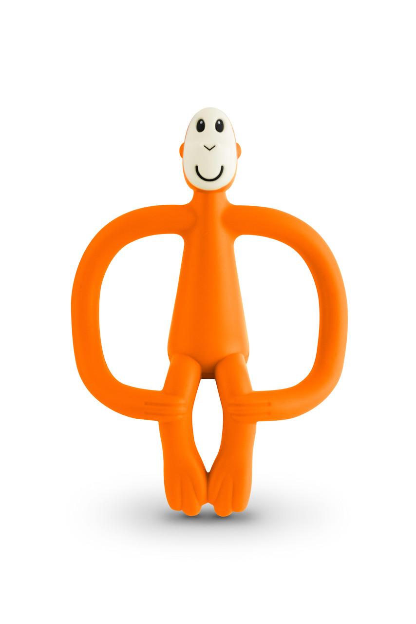 Іграшка-прорізувач Matchstick Monkey силіконовий Мавпочка жовтогарячий 10,5 см (MM-T-005)