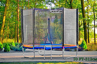 Дитячий батут 312 см із високою захисною сіткою та драбиною JUST FUN мультиколор.