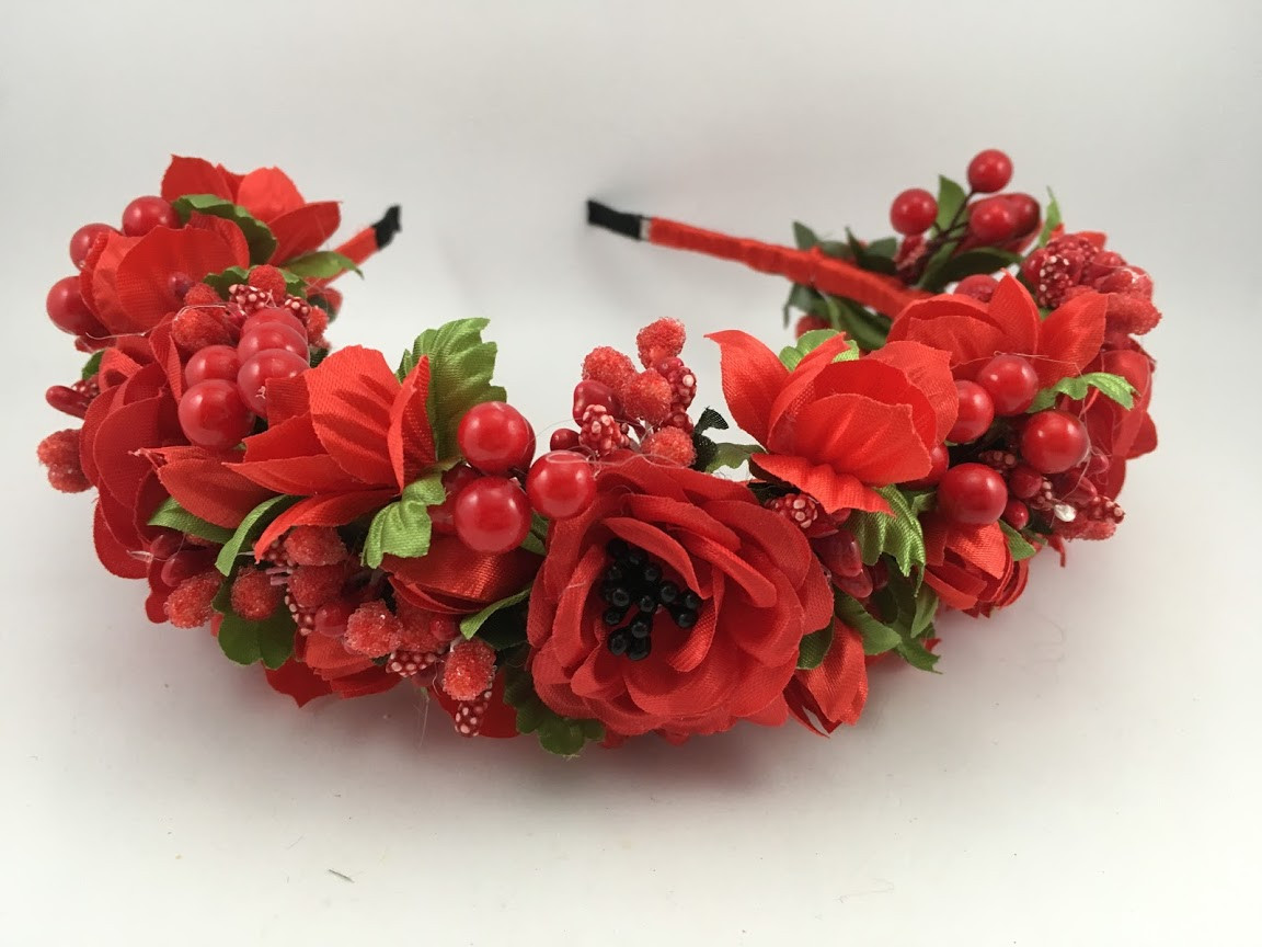 Віночок на голову з червоними маками, фото 1
