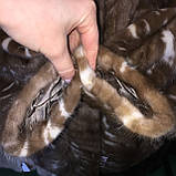 Норкова шуба кожушок подовжений з натуральної норки 44 розмір шуба норкова горностай розстрочка обмін, фото 4