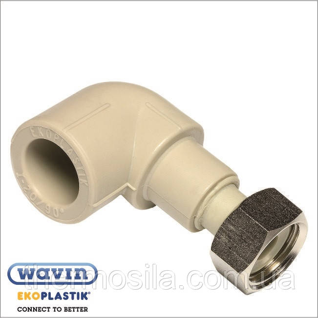 Кутник 90° перехід з накидною гайкою 20х1/2 Ekoplastik, гурт і роздріб, фото 1