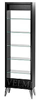 Витрина VM601 Стеллаж со стеклянными полками Шкаф витрина для косметики стеллаж в комнату этажерка ДСП (Еггер)