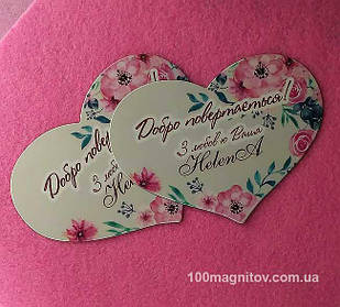 Магнитики на заказ "Сердце". Размер 95х72 мм 4