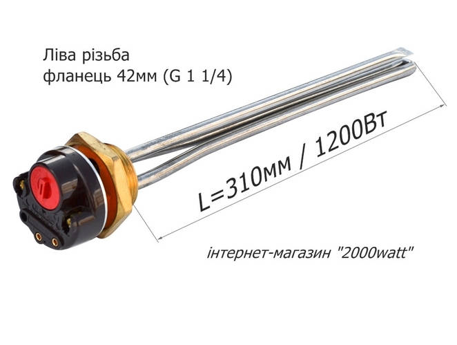 Тен для чавунного радіатора 1200 Вт у комплекті з терморегулятором RECO ...