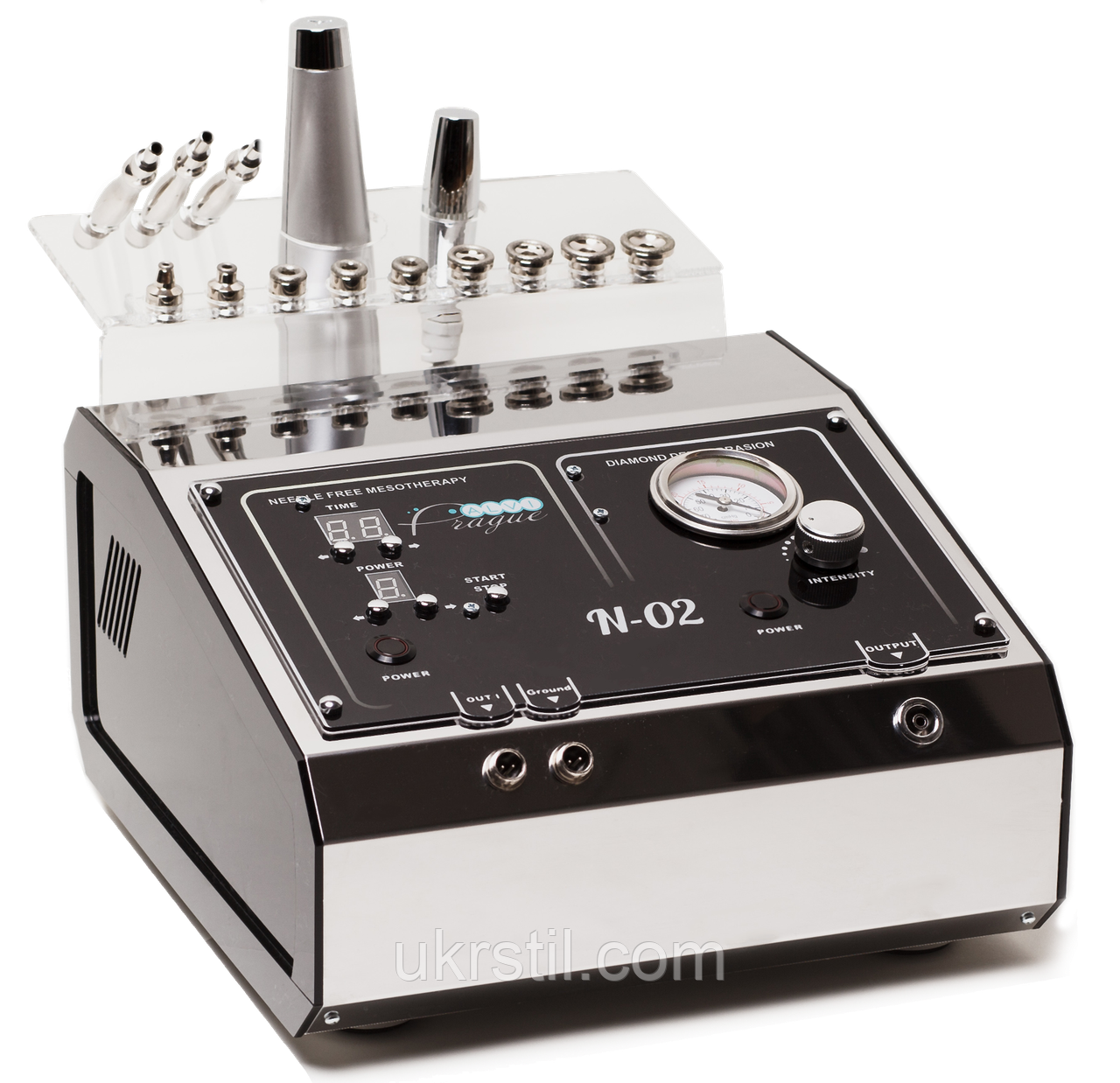 Косметологічний апарат N - 02 (2 в 1 Алмазна мікродермабразія+безголкові мезотерапія)