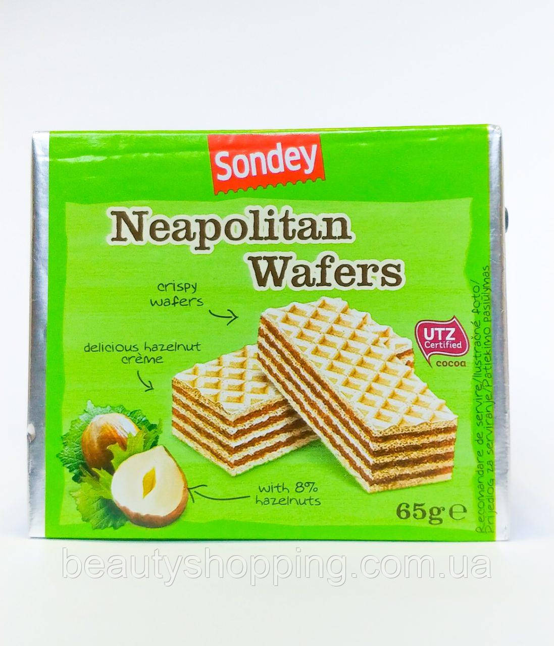 Вафлі з горіховою начинкою Neapolitan Wafers 260 г Sondey Німеччина