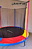 Дитячий батут із високою внутрішньою захисною сіткою та драбиною 305 см діаметром JUST FUN мультиколор., фото 2