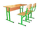 Стіл учнівський 2-місний із регулюванням висоти без полиці, фото 2