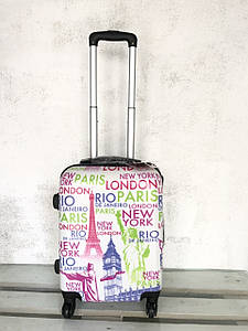 Пластиковий чемодан для ручної поклажі з принтом Ormi Італія пластикова Валіза з малюнком