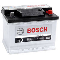 Автомобильный аккумулятор Bosch S3 (S3 005): 56 Ач, плюс: справа, 12 В, 480 А - (akb26), 242x175x190 мм