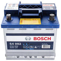 Автомобильный аккумулятор Bosch S4 Silver (S4 002): 52 Ач, плюс: справа, 12 В, 470 А - (akb41), 207x175x190 мм