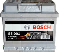 Автомобильный аккумулятор Bosch S5 Silver Plus (S5 001): 52 Ач, плюс: справа, 12 В, 520 А - (akb23),