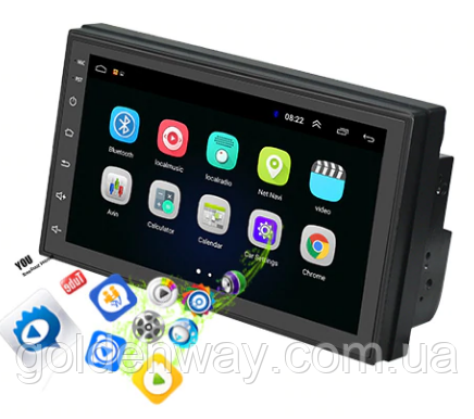 Автомагнітола 2 DIN Podofo 8803 IPS 2/16 Гб Android 10 + 3D-екран Wi Fi Bluetooth Gps Навігація