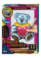 Ковровая вышивка Danko Toys Punch needle: Медведь с сердечком PN-01-06