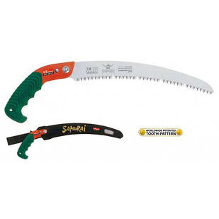 Пила з вигнутим полотном в захисному кожусі з поясним кріпленням, що самоочищається Samurai GKC-240-LH Японія