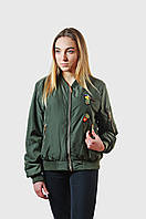 Куртка для дівчат бомбер, (38-40-42-44) оливка