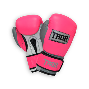 Перчатки боксерські THOR TYPHOON 14oz / Кожа /розово-біло-сері, фото 1