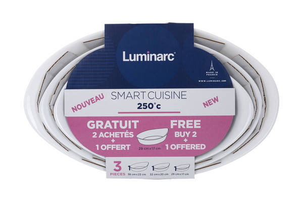 Заказать Smart Cuisine Набор форм д.запек/овал 29см/32см/38 см Luminarc N4263 с доставкой по всей Украине - 908602144 Заказать Smart Cuisine Набор форм д.запек/овал 29см/32см/38 см Luminarc N4263 с доставкой по всей Украине - 908602144