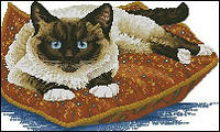 Набор для вышивания крестиком Кот. Размер: 31,8*19 см