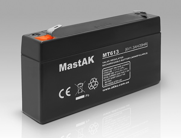 Акумулятор MastAK MT613 ( 6v1.3Ah ) 18рік.
