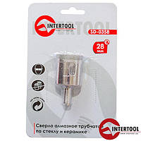 Коронка трубчатая по стеклу и керамике 28 мм, INTERTOOL (SD-0358)