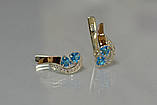 Срібні сережки з золотими вставками, фото 4