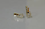 Срібні сережки з золотими вставками, фото 2