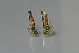 Срібні сережки з золотими вставками, фото 3