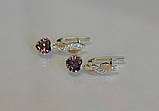 Срібні сережки з золотими вставками, фото 9