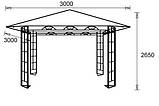 Тканинний павільйон (шатро) 3х3м білий (сталевий каркас + вологовідштовхувальний), фото 3