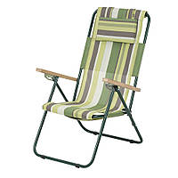 Кресло-шезлонг Vitan "Ясень" d 20 мм (Текстилен, зеленая полоса)