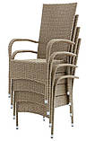 Стілець -садове крісло з високою спинкою натура, Петан (штучний ротанг), фото 5
