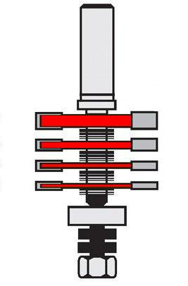 Набір фрез кромочних фальцевих, 6 дисків, Ф47.6, хв.8мм (VM0701-8)