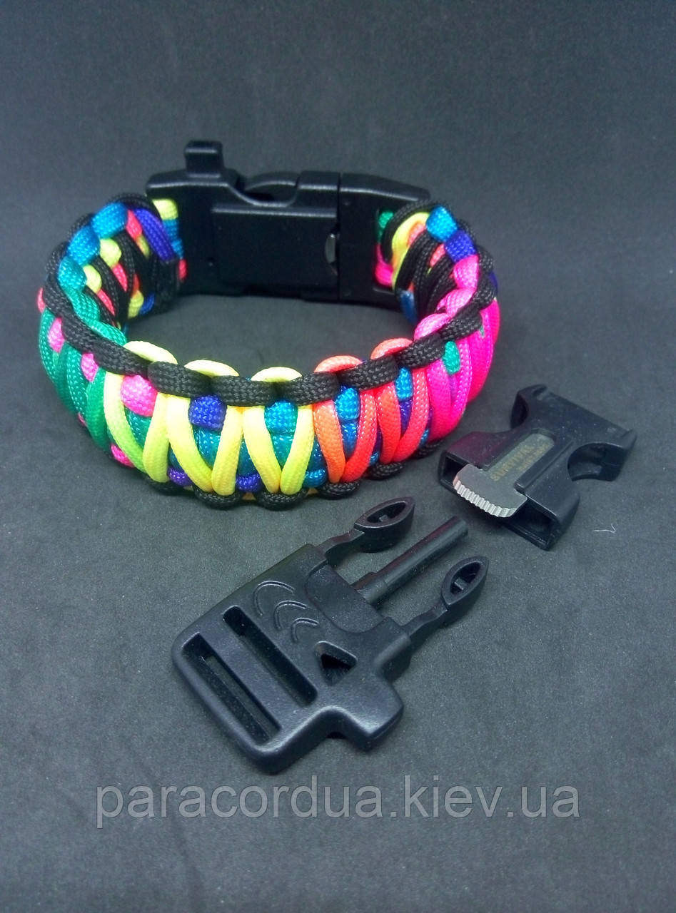Браслет виживання з паракорда 4 в 1, Плетіння "Подвійна кобра"