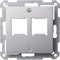 Центральна плата розетки RJ11/RJ45, двопортовая алюміній Shneider Merten (MTN291260)