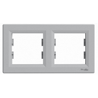 Рамка 2-х модульна Asfora Алюміній Schneider Electric