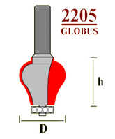 Фреза 2205 D25 концевая кромочная фигурная "GLOBUS"