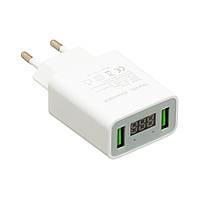 Мережевий зарядний пристрій HOCO C25A (2 USB 2.2 A) White